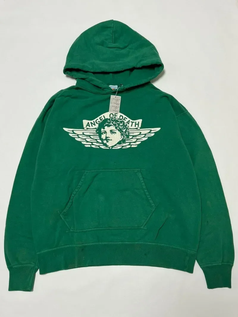 24ss Green Saint Michael ANGEL Hoodies Men Women 1:1 Best Quality Oversized Washed Hooded Pullovers