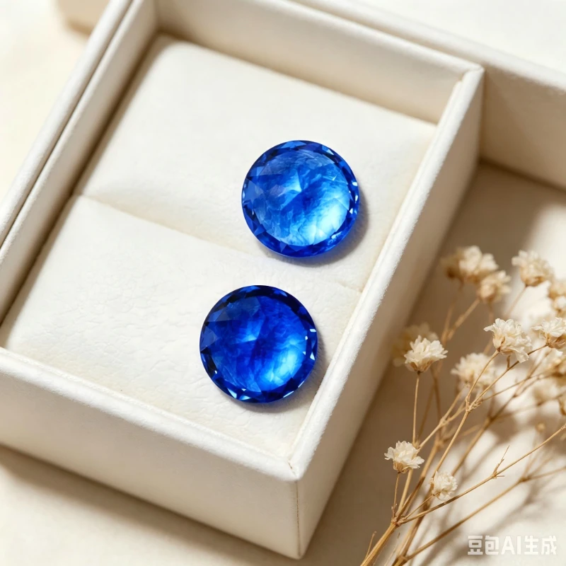 Künstlicher Edelstein Kobaltspinel Runde Form Zertifikat DIY Schmuck – Detail 2