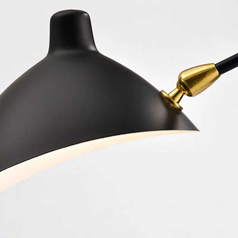 Minimalist Blakc Metal Floor Lamp Parlor Bedroom Reading Lighting Fixtures E27 Bulb Lampshade Rotatable