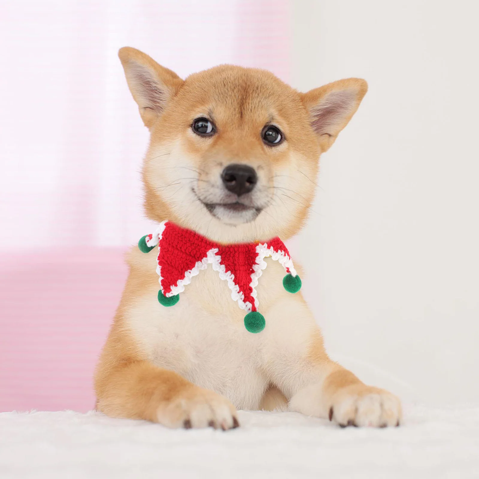 

1Pcs Christmas Pet Collar Wool Dog Scarf Free Size for Dogs Cats 5-18Kg Xmas Neck Decoration Christmas Party Bib