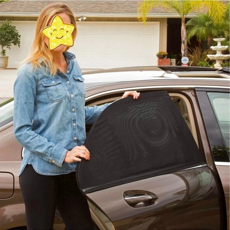 

2/4Pcs Universal Car Sunshade Curtains Rear Side Window Sunshade UV Protect Mesh Prevent Mosquito Sunshine Privacy Protection