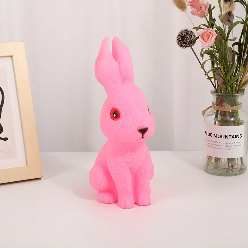 Cute Rabbit Squeeze Sound Animal Voice Fidget Toys Rabbit Bunny Antistress Funny Joke Soft Push Squeak Sound Adult Kid Gifts