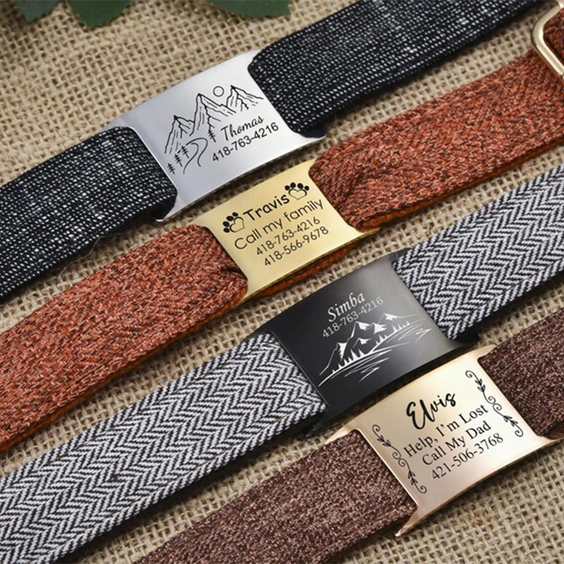 Curved Dog Cat Id Tag Personalized Silent Collar Tag Pet Address Tag Customized For Stainless Steel Free Carvings Any You Want