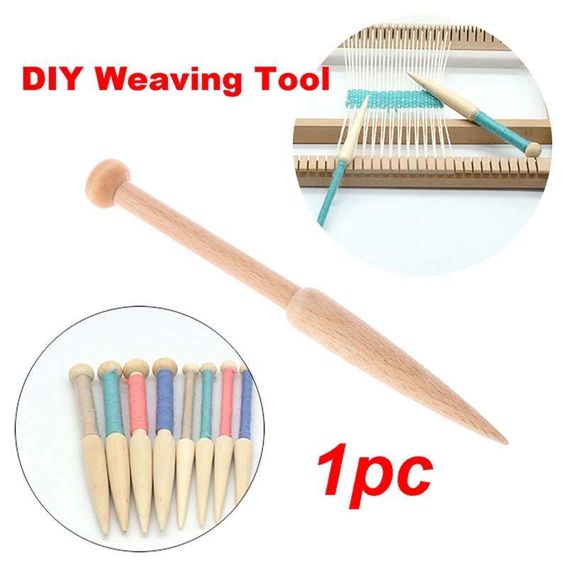 목재 직조 스웨터 스카프 태피스트리 보빈 크로셰 후크, DIY 직조 도구, 1PC
