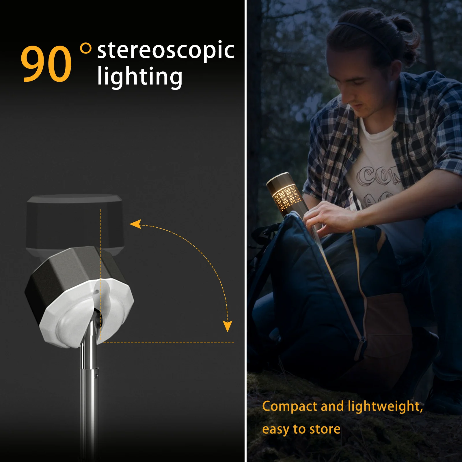 Lampada da campeggio esterna Lampada da campeggio per manutenzione a espulsione automatica da tre piedi, torcia portatile, sospesa e resistente ai falli