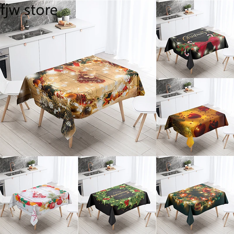 Christmas New Year Decoration Tablecloth  Wreath  Restaurant Banquet Table  Home Decor Waterproof