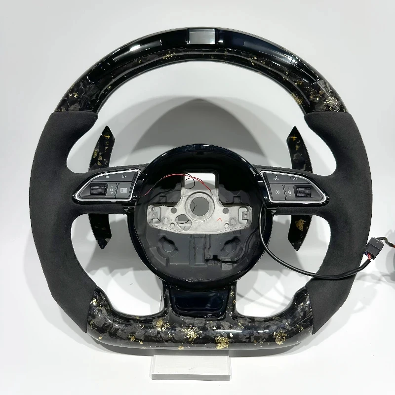 

Suitable Gold Forged Carbon Fiber LED Custom High-End Steering Wheel Suitable A3 A4 A5 A6 S5 S3 S4 S7 A7 Sports