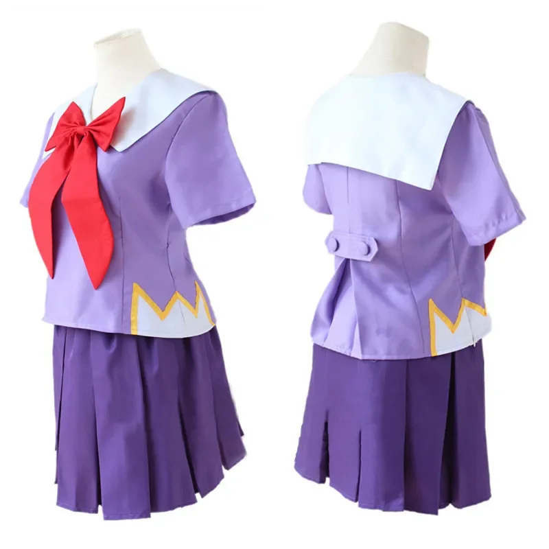 Gasai Yuno Cosplay Anime  journal Gasai Yuno Mirai Nikki Cosplay Costume  uniforme arc jupe courte perruque Halloween costumes view 5