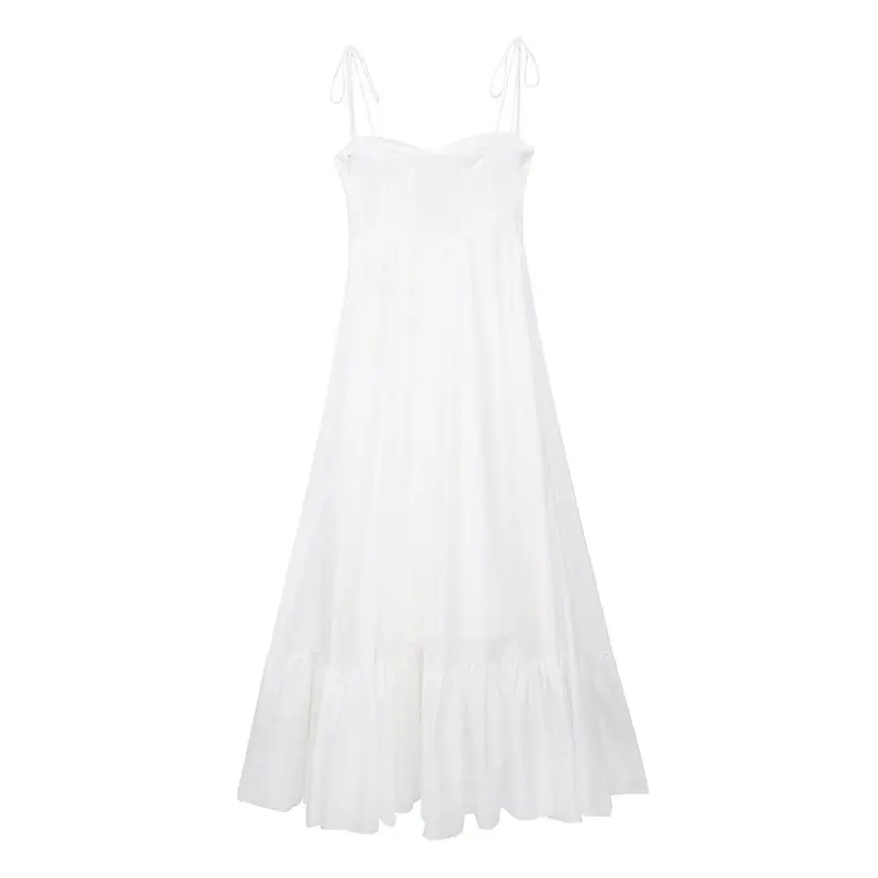 Vestido de Seda E para Mulheres, Design de Camadas para Primavera e Verão, Sem Mangas, Estilo mata Faion