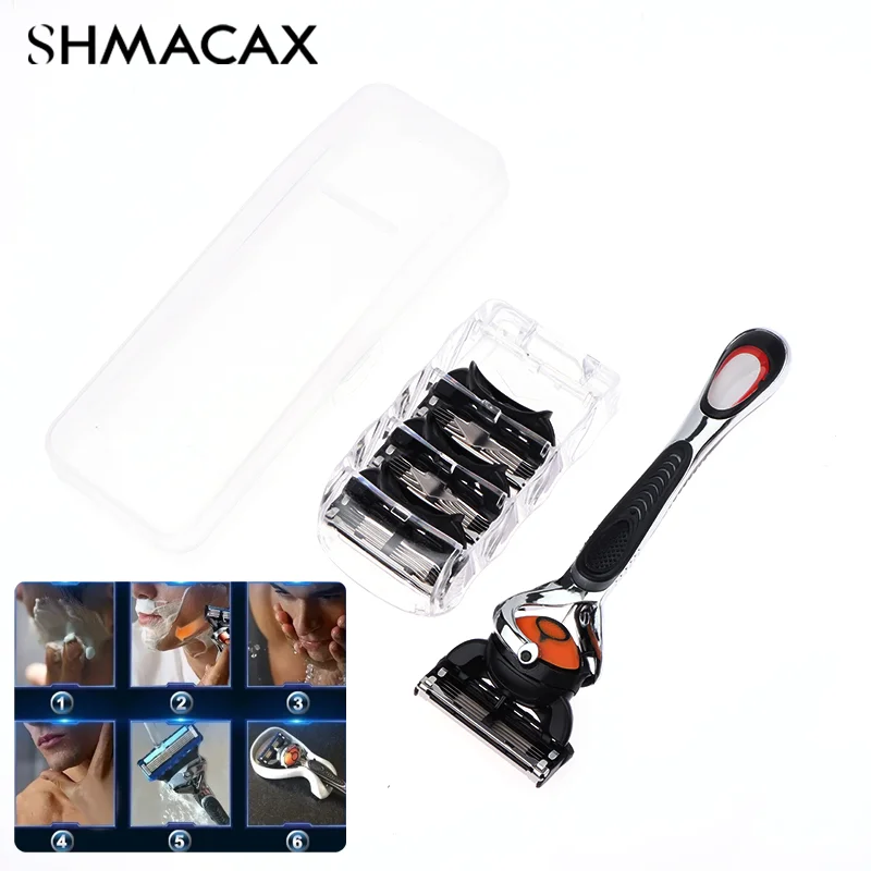 5-Layer Razor Blades Replacement Blades Manual Wet Shaving Safety Razor Skin Protection Classic Razor Knife Holder