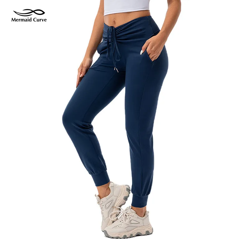 

Mermaid Curve 2023 Autumn Winter Running Pants Drawstring Adjustable Fitness Jogging Women's Sports Leisure All-match Yoga Pants