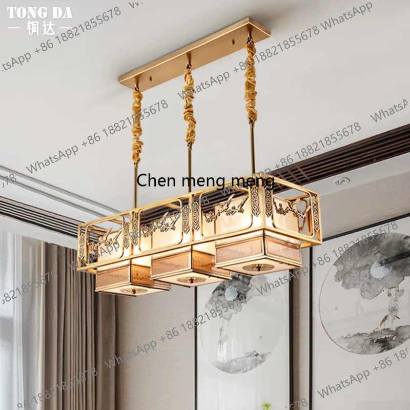 

Chinese villa, restaurant, dining room, full copper chandelier, duplex tea room, room light, atmospheric staircase