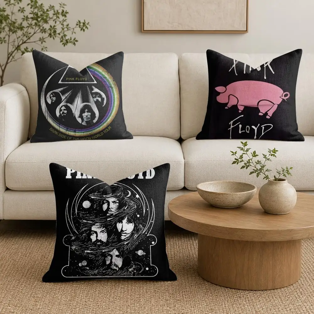 P-Pink F-Floyd Cushion Cover Plush Fabric Soft Double-Sided Printed Sofa Warm Winter Home Gift Pillow Cover