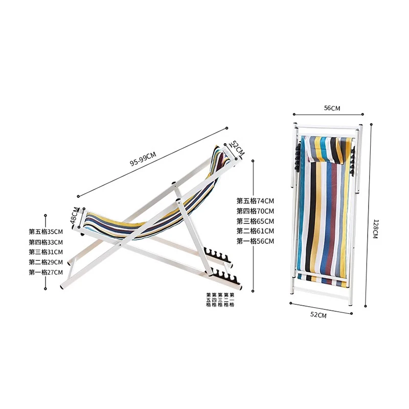 Cadeira de praia portátil dobrável, sesta ajustável, lounge ao ar livre, casa, sala, varanda, móveis de escritório, wkoc