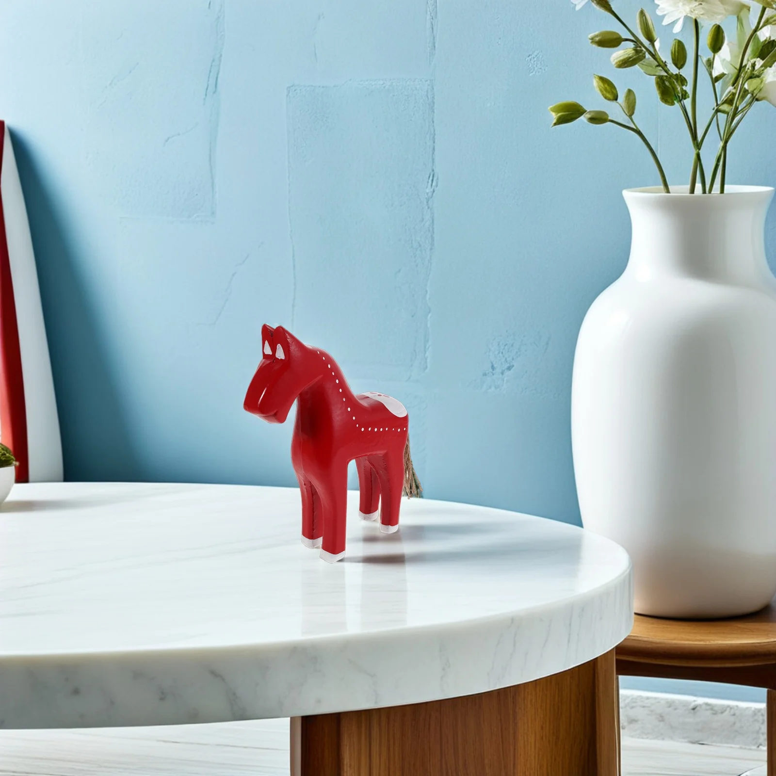 

Wooden Horse Hand Carved Sculpture Solid Wood Decorative Figure Living Room Office Desk Ornament Classic Animal Gift
