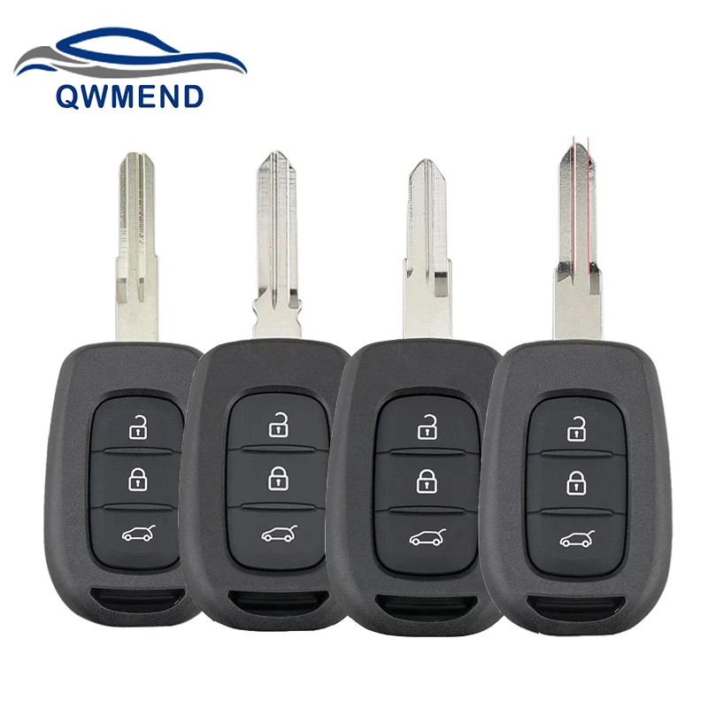 QWMEND 3 Button Car Key Shell for Renault Symbol Trafic for Dacia Sandero Logan Duster 2013-2018 Keys Case Cover