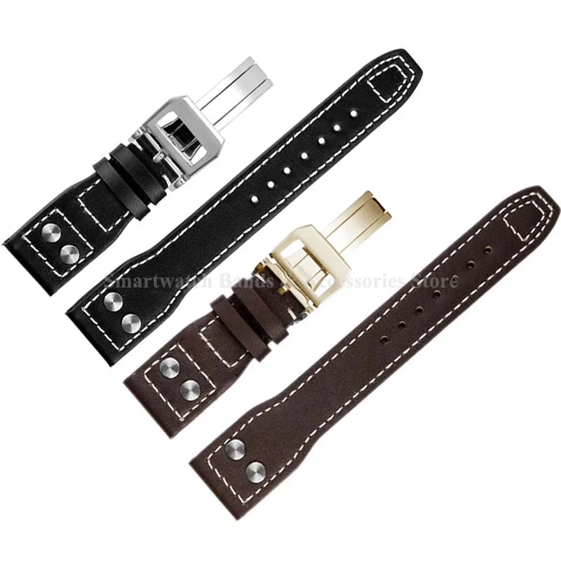 20mm 21mm 22mm Genuine Leather Watch Strap for IWC Pilot Cowhide Leather Bracelet Flamethrower Little Prince Mark Men Watch Band