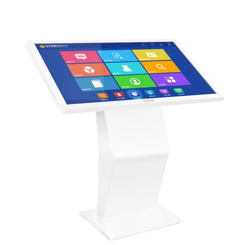 Base per schermo informativo touch orizzontale per chiosco da pavimento con display digitale LCD interattivo all-in-one per richieste