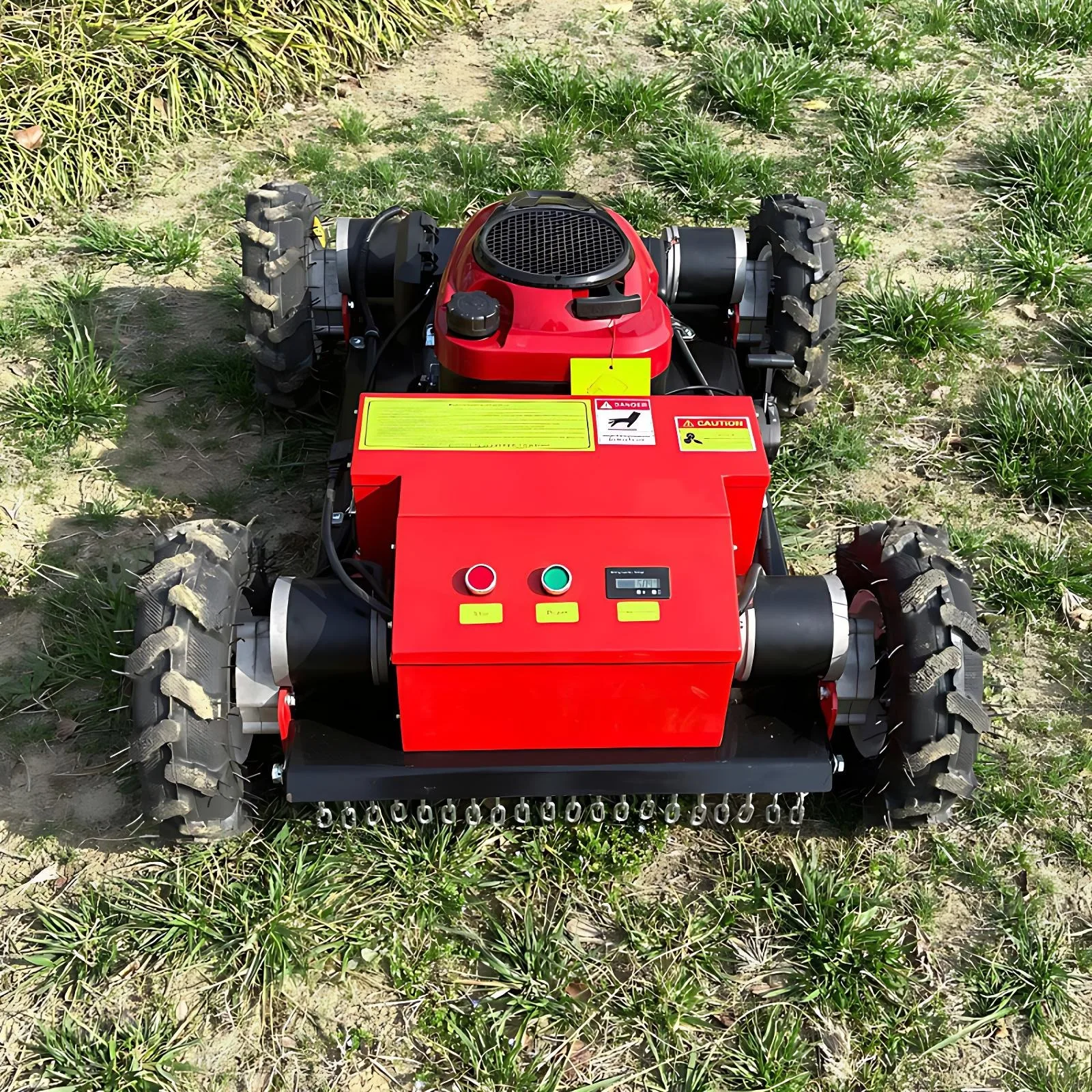 업그레이드된 4륜구동 험지용 원격 제어 브러시 커터, 경사지, 산, 농지, 과수원 잡초 제거용 중장비 잔디깎이