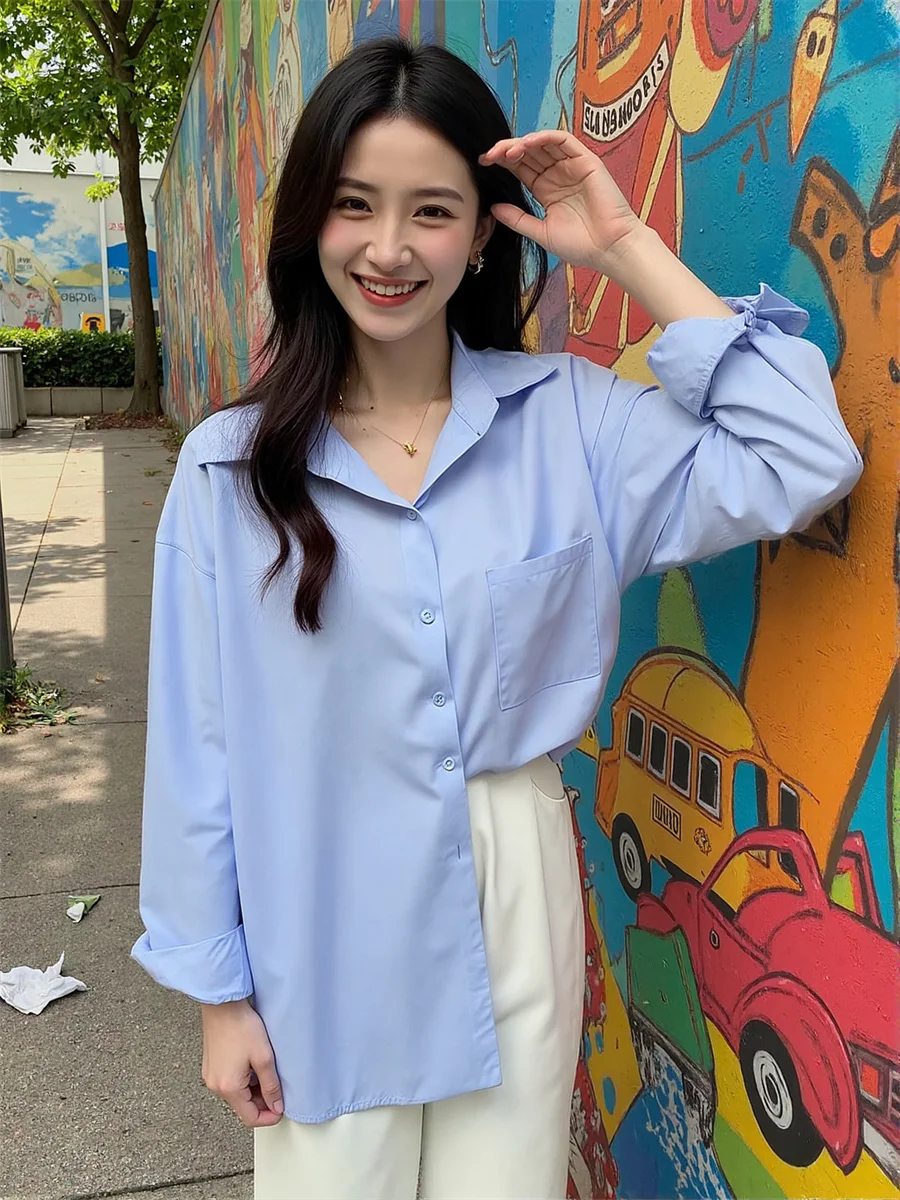 Prendas de abrigo de manga larga para mujer, camisas fruncidas de encaje con borde de hongo de árbol comestible, botón frontal Y2K, ropa de calle Vintage, moda dulce