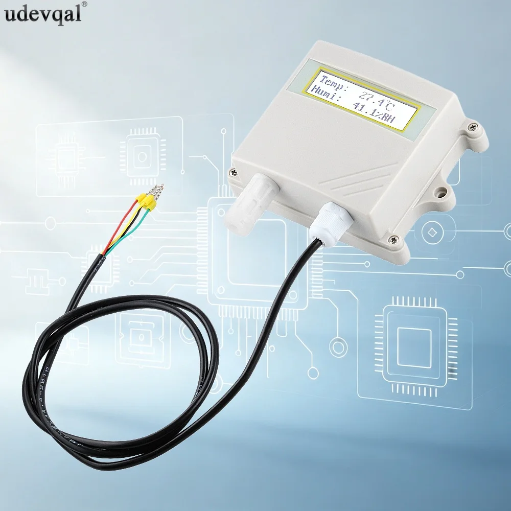 Wall‑mounted Temperature  Sensor Humidity Transmitter 12～24V DC -30～70℃ 0～100%RH RS485 4-20mA 0-5V 0-10V Output Signal