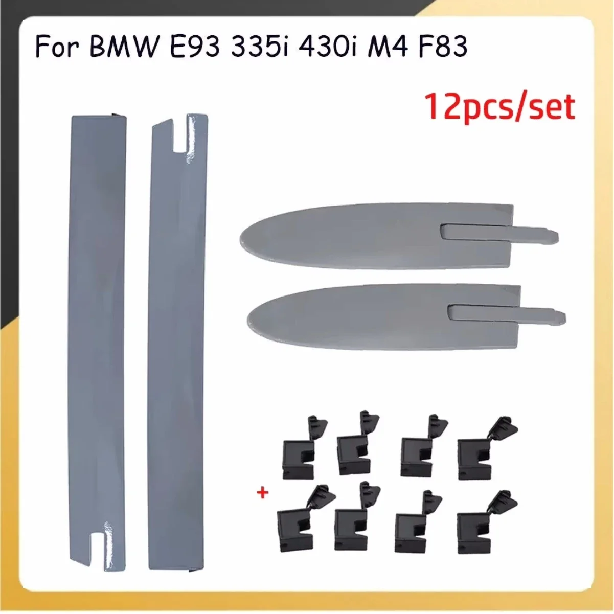 12pcs/kit For BMW E93 335i 430i Convertible Roof Top Hinge Cover Left Right Clips Replacement Automobiles Parts