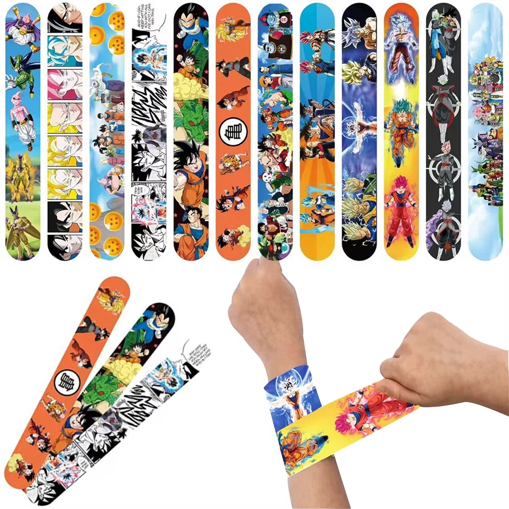 12/24/36pcs Anime Dragoned Ball Slap Bracelets Birthday Party Decoration Children's Cartoon Wrist Bracelet Party Favor Toys Gift