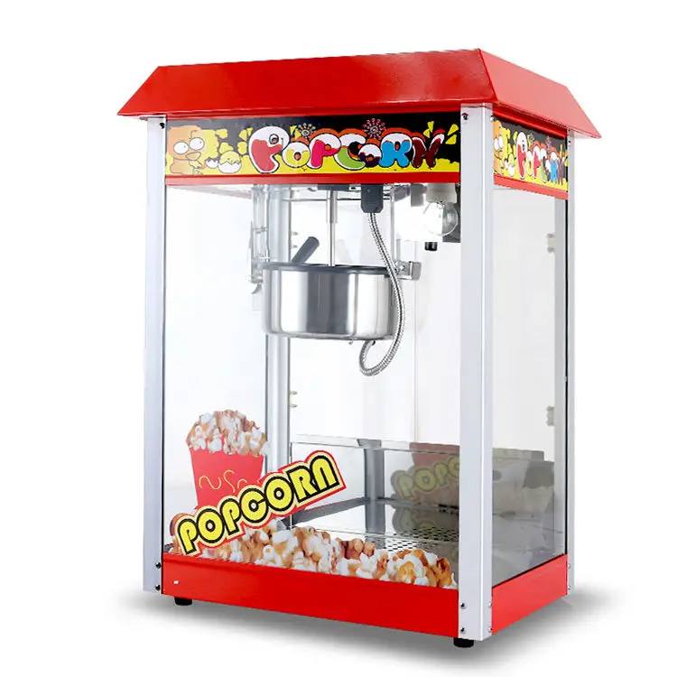 Commercial Popcorn Machine 8 Oz Kettle 1400 W Caramel Mini Popcorn Makers Machine For 50 Cups Per Batch Automatic Theater Style