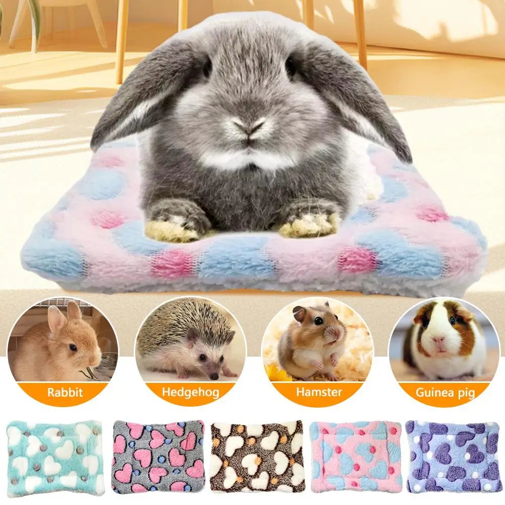 Fleece Nesting Pad for Small Animal Cages Winter Warm Hamster Bed Guinea Pig House Hedgehog Rat Sleeping Mat Hammock W3M6