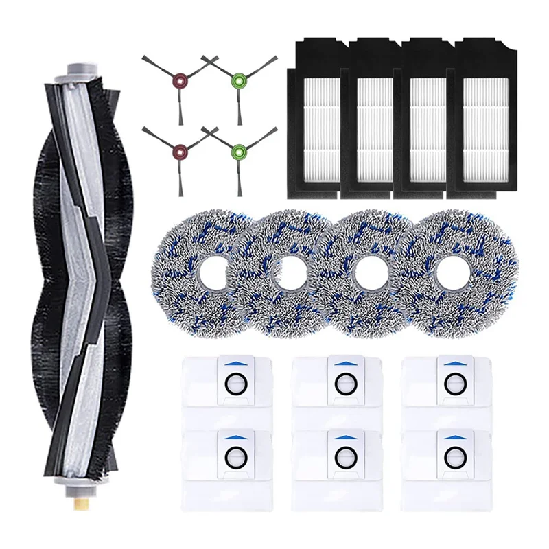 ABUD-2X اكسسوارات ل Ecovacs X1 أومني توربو فراغ روبوت قطع الغيار فرشاة رئيسية الأسطوانة الجانب فرشاة تصفية ممسحة منصات كيس لجميع الغبار