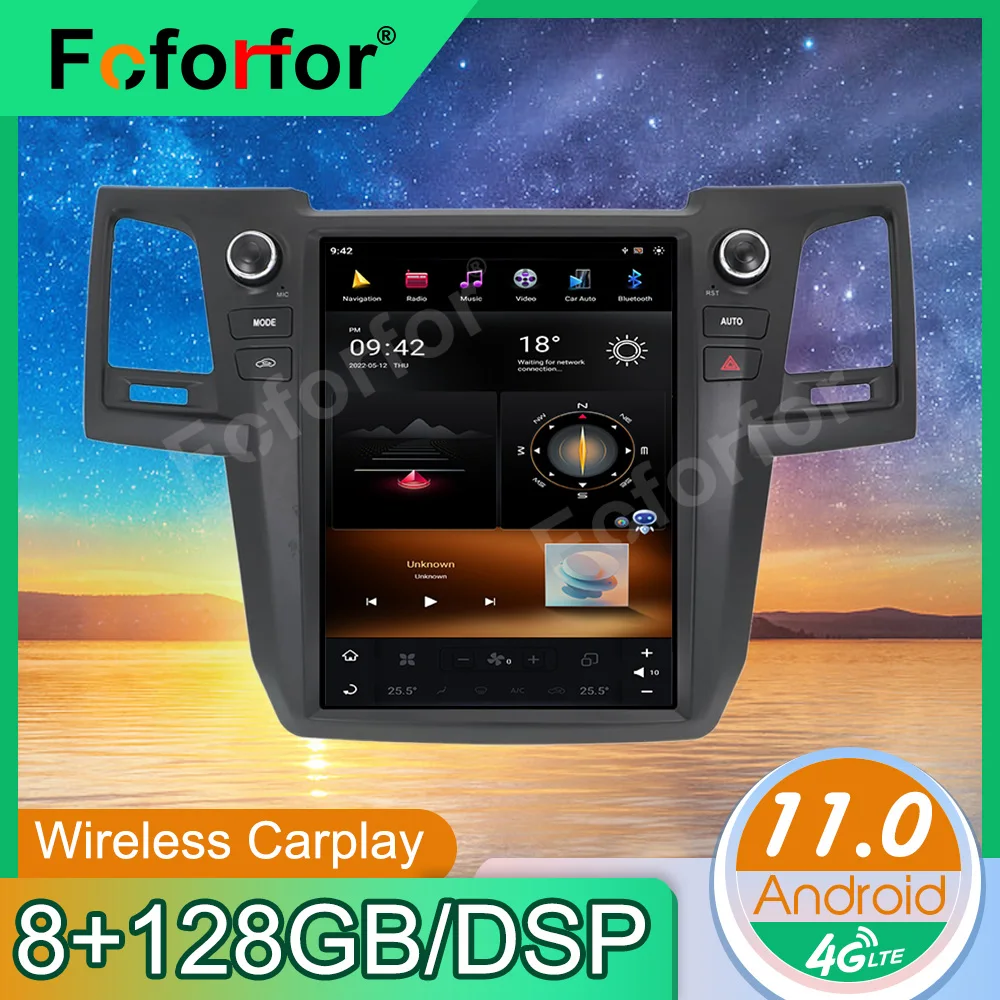 

Android13.0 Tesla Vertical Style Screen Auto Radio Car GPS Navigation Player For Toyota Fortuner 2007-2015 Multimedia Head Unit