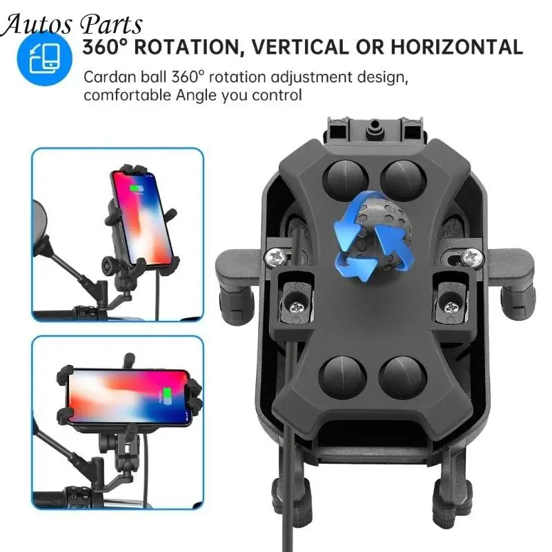 

57BA Shockproof Handlebar Mobile Mount Universal Waterproof 360° Degree Rotation Abs Motorcycle Phone Holder Support
