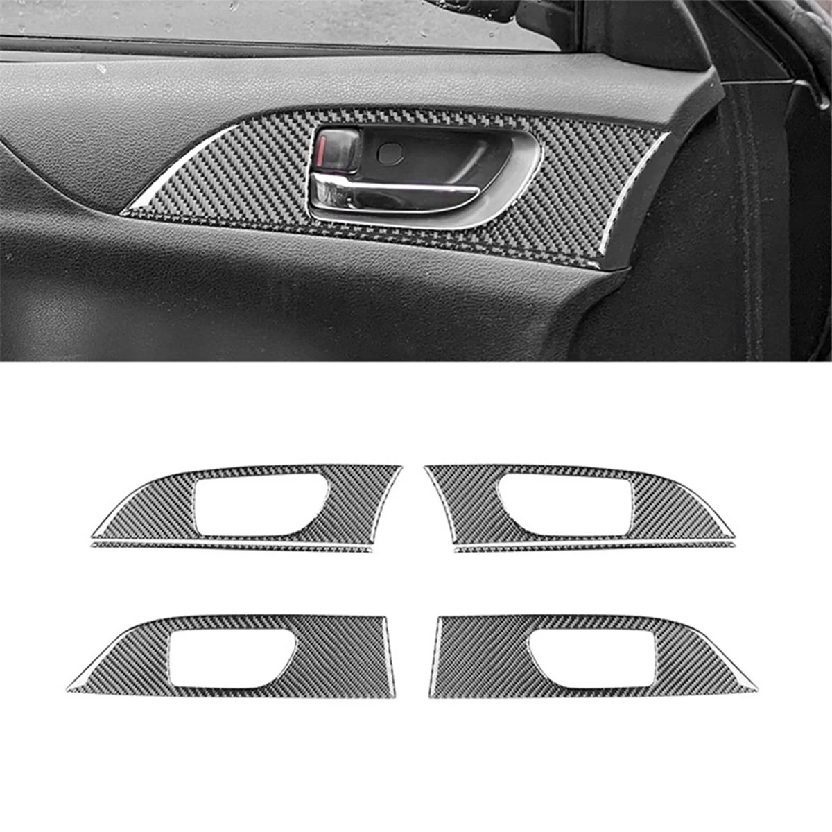 Carbon Fiber for Subaru Impreza 2009 2010 2011 Car Inner Door Handle Panel Cover Trim Interior Accessories