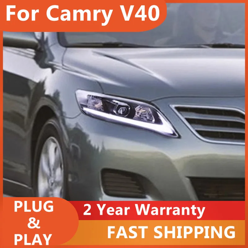 

Автомобильные аксессуары для Toyota Camry V40: Фара головного света 2009-2011, в стиле США, с ДХО, поворотником, ближним и дальним светом, проекторная