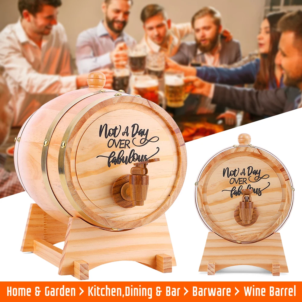 

3L Engraved Whiskey Barrel Wooden Whiskey Barrels Dispenser With Stand And Spigot Bourbon Barrel Home Kitchen Accessories 2025 ﻿