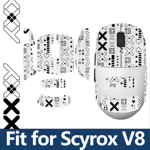 Imagen 2 del producto Para pegatinas de agarre de ratón Scyrox V8 – Cinta antideslizante a prueba de sudor para palma/latados – Superficie texturizada antideslizante para un máximo control