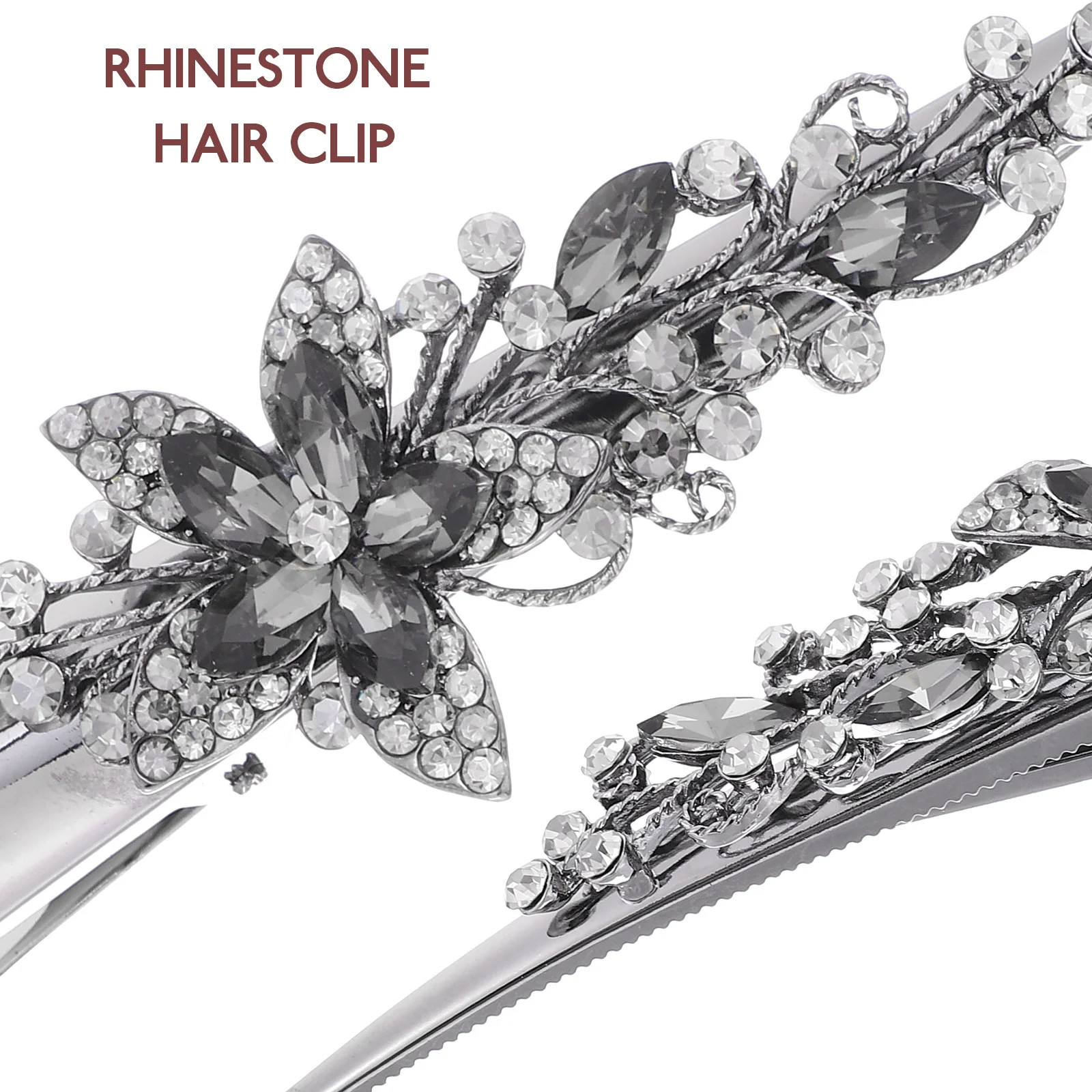 

Vintage Horn Clip Rhinestone Metal Rhinestone Hair Accessories Hairpin For Women Party Banquet Daily Wear Hair Accessories