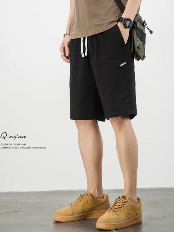 

American Sle Workwear orts Men's Summer New Large Size Casual Five-Quarter Pants Outdoor Wear Trendy Brand Breathable Cotton