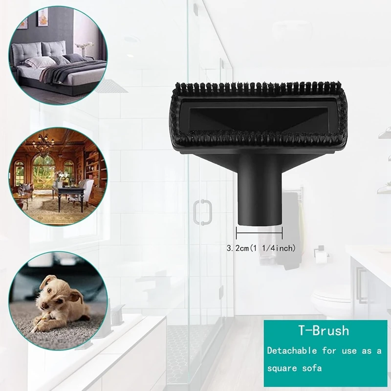 A44F-11PCS Universal Vacuum Attachments 1-1/4Inch Household Cleaning Vacuum Brush Kit Extension Wand Nozzle Crevice Tool
