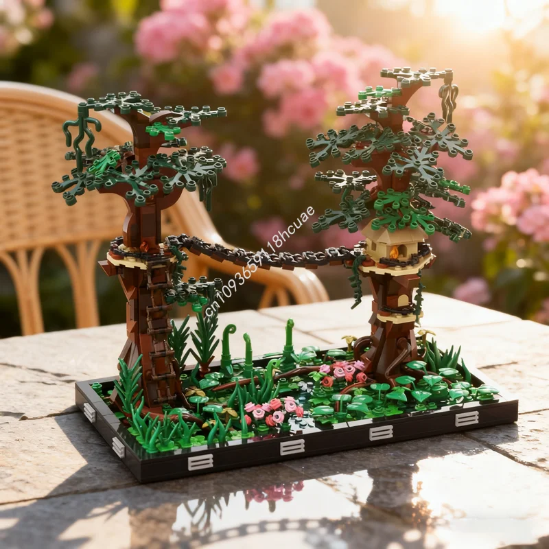

889pcs MOC Ewok Village Diorama Star Battle Model Building Blocks Toy Creative Idea Education Christmas Gift Brick Kids Birthday