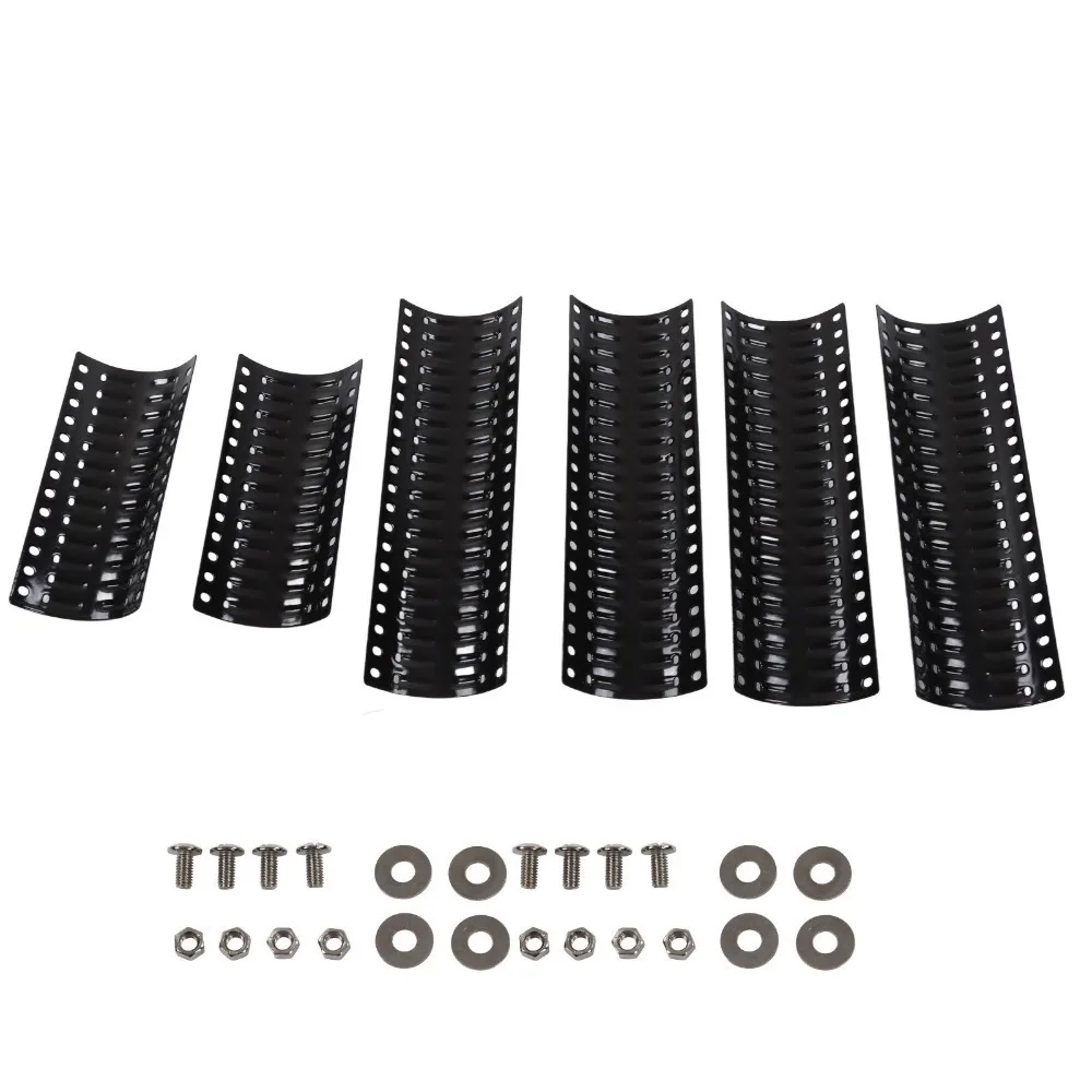 

2 Sets Porcelain Coated Universal Grill Heat Plate Heavy Duty Tool-Free Adjustment Adjustable Heat Shield Black Color