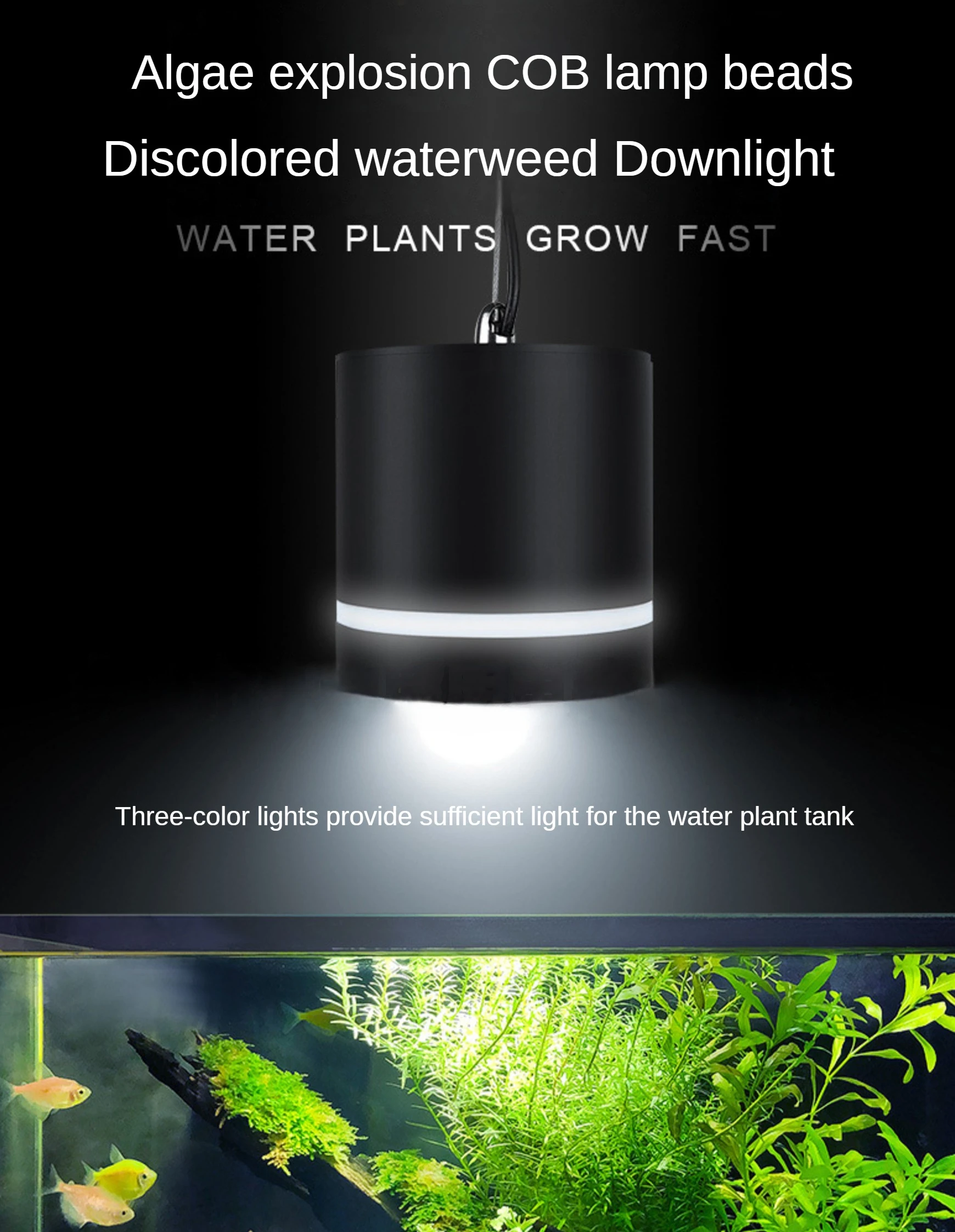 

Fish Tank Pendant Light, RGB Color Change,including Bracket, Quick Heat Dissipation, Three Colors, 110V-240V, 16W, 35W, 55W, 75W