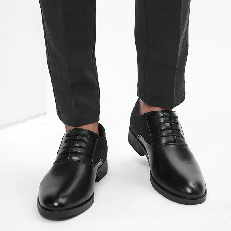 Men Fashion solid Color Lace Up Casual Business Shoes Non Slip Formal Office Event Shoes For Men