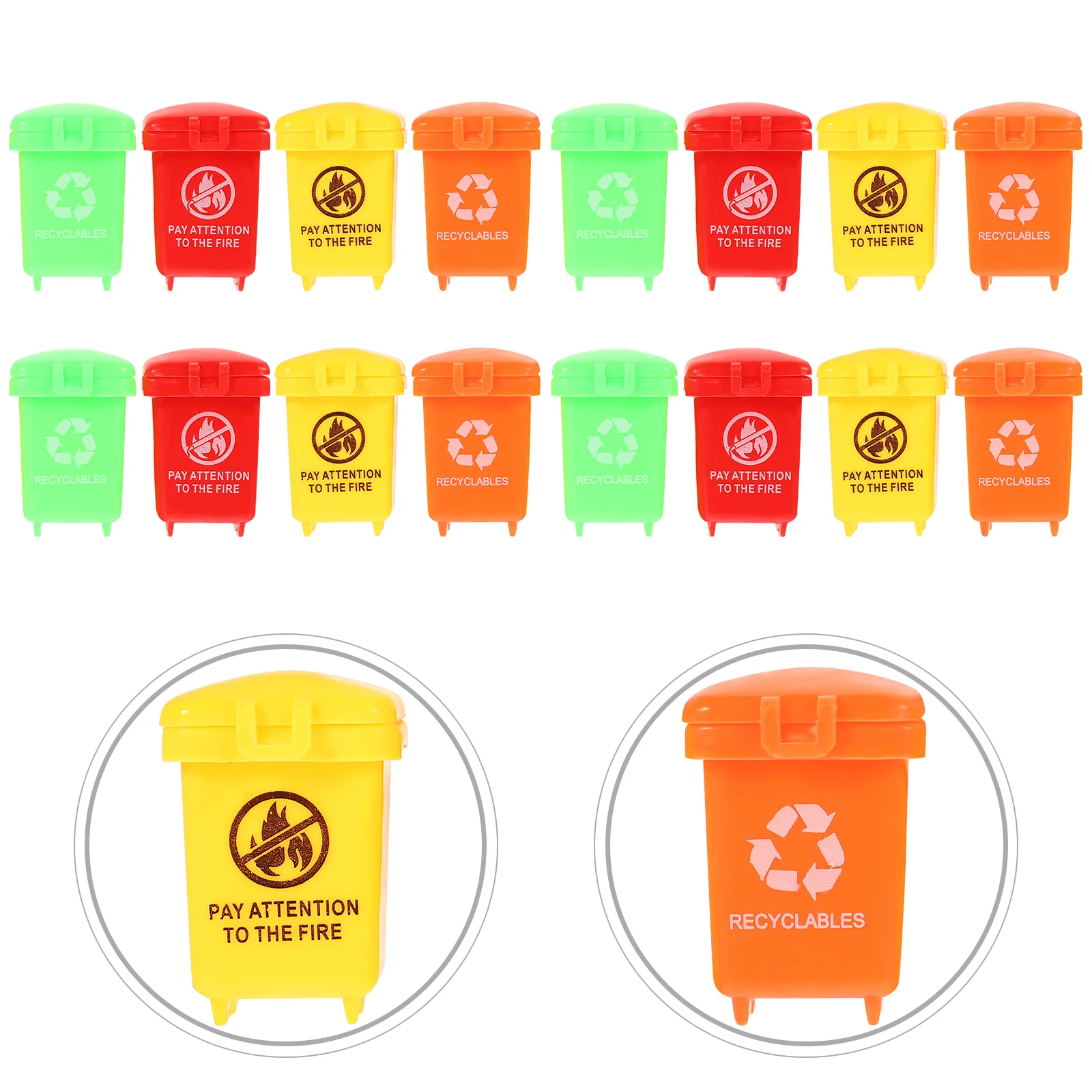 20 Pcs Simulation Trash Bin Mini Can Miniatures Small Garbage Model Child Toys for Kids Bins