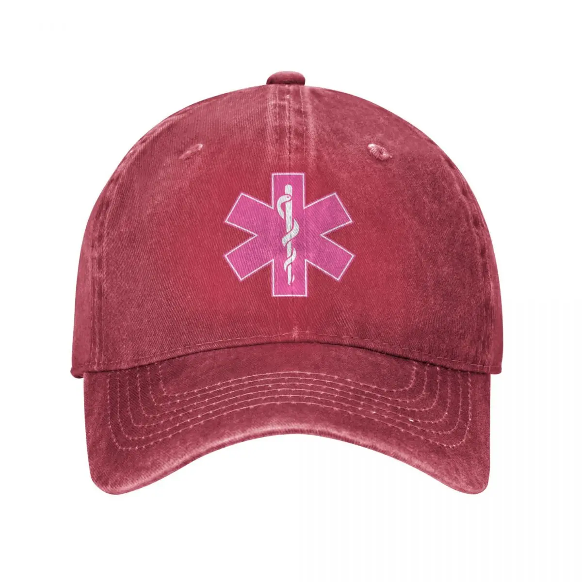 Vintage Paramedic Star Of Life Baseball Caps Unisex Style Distressed Washed Sun Cap Emt Emergency Adjustable Fit Caps Hat