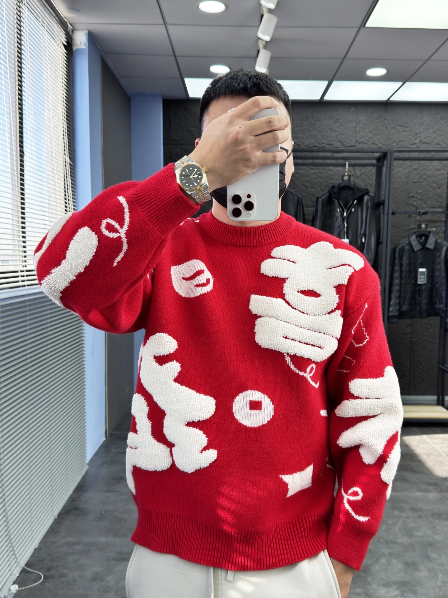 

Вязаный свитер-полотенце с вышивкой, повседневный, теплый, дышащий, эластичный, для мужчин и женщин