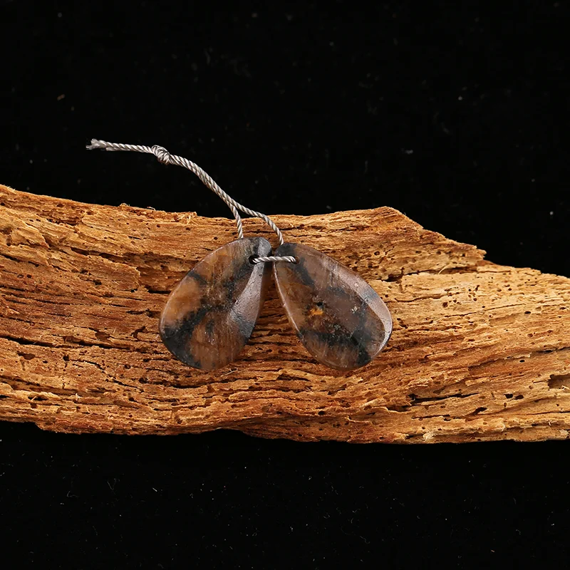 B&F Chiastolite Earring Beads for Jewelry Making, Handmade Natural stones beads, Stones for jewelry Making Supplies