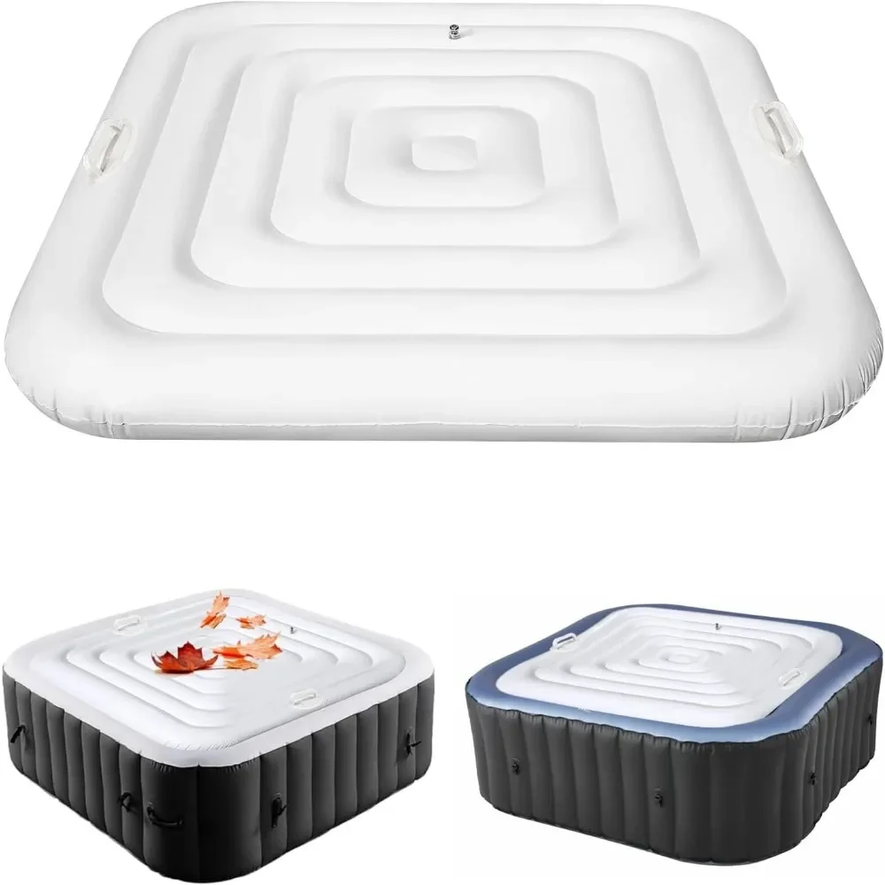 

Квадратное ветрозащитное энергосберегающее надувное покрытие для гидромассажной ванны 4х2 фута с ручкой для использования на улице