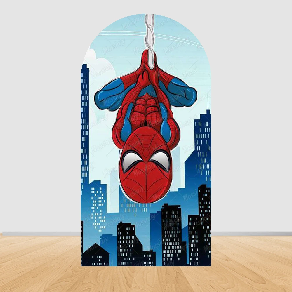 Spider-Man and Amazing Friends Arch Backdrop Cover Spider-Man Kids Boy Birthday Party Photography Background Baby Shower Decor view 5
