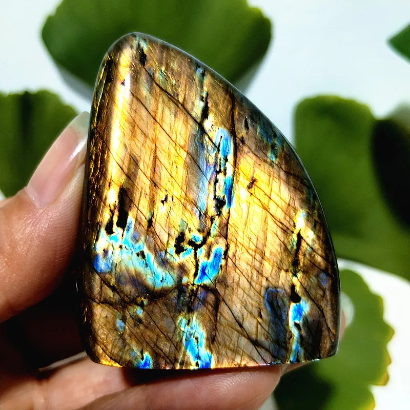 Natural Crystal Finland Light Labradorite Stones Freeform Witchcraft Meditation Energy Feng Shui Crystal Room Decor